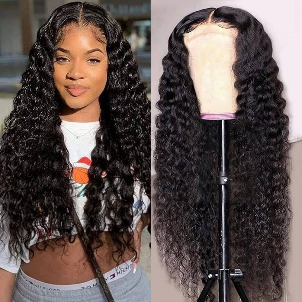 Deep Wave 4x4 Transparent Closure Wig